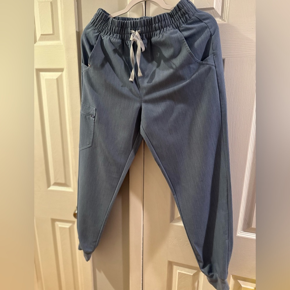 Figs Zamora High Waisted Joggers Heather Indigo S Good Condition (1 Flaw)